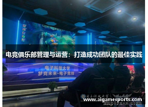 电竞俱乐部管理与运营：打造成功团队的最佳实践